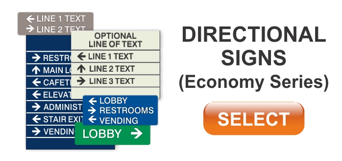 economy series ADA braille directional signs